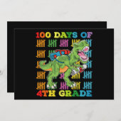 4年生T日恐竜レックス学校の100 招待状 (正面/裏面)