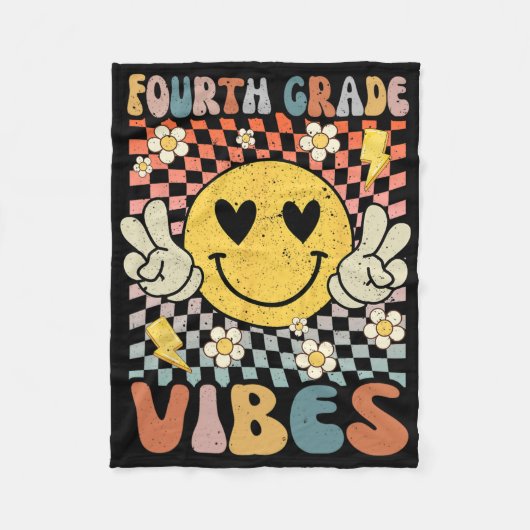 4年生Vibes 4年生レトロ先生1日目 フリースブランケット (正面)