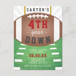 4年目のダウンサッカーテーマ4th誕生日 インビテーションポストカード