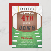 4年目のダウンサッカーテーマ4th誕生日 招待状 (正面/裏面)