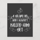 4年目の夫婦 結婚4周年記念日 ポストカード (正面)