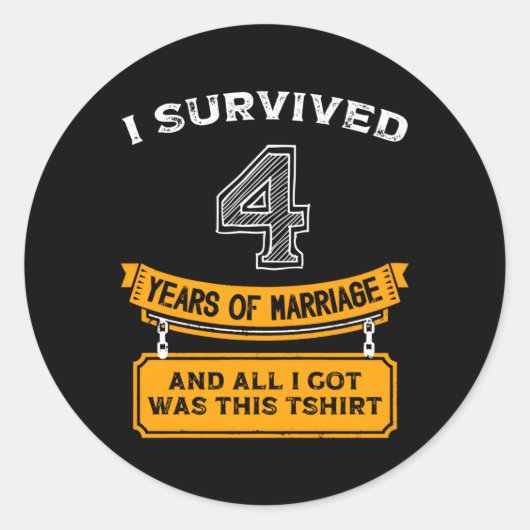 4年結婚周年夫1年 ラウンドシール (正面)