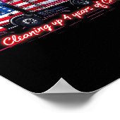 4年間のクラップトランプのゴミおもしろいゲームのクリーンアップ ポスター (角)