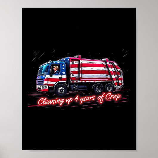 4年間のクラップトランプのゴミおもしろいゲームのクリーンアップ ポスター (正面)