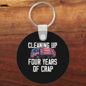 4年間のクラップトランプガービおもしろいージュのクリーンアップ キーホルダー (正面)
