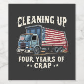 4年間のトランプのごみ侵入のクリーンアップ ワインラベル (シングルラベル)