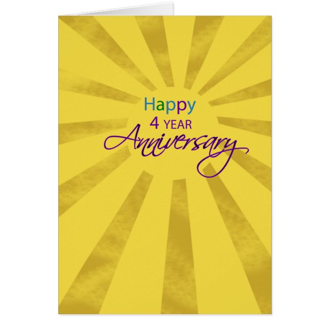 4年間の従業員ビジネス記念日Sun (正面)