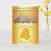4年間の節酒記念 | ゴールデンレイ12ステップ カード (黄色い花)
