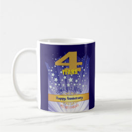 4年間カスタムのリカバリはっきりした記念日 コーヒーマグカップ