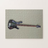 4弦ブラックギター ジグソーパズル (横)