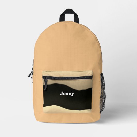 4彼女の大学バーシティスクールトラベルシックイエロー プリントバックパック (正面)