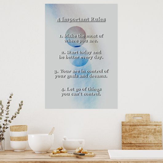 4成功と幸福の生活の重要なルール ポスター (キッチン)