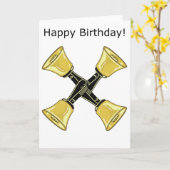 4手持 – ハッピーバースデーカード カード (黄色い花)