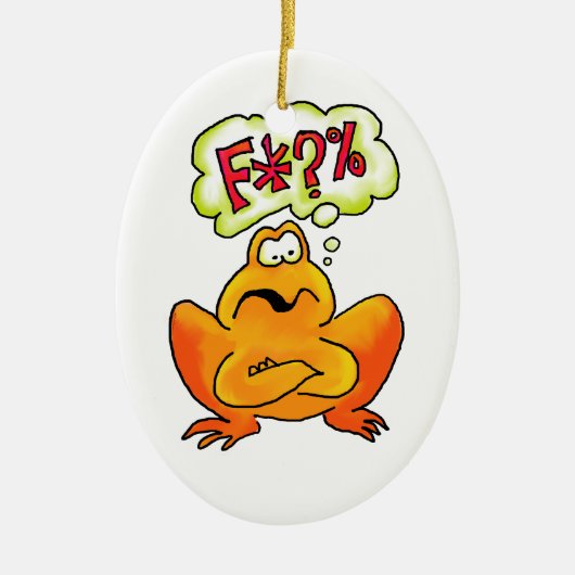 4手紙のカエルのオーナメント セラミックオーナメント (正面)