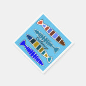 4数々の色のストライプの魚サンダー_Cove スタンダードカクテルナプキン (角)
