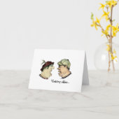 4文字おもしろいの単語を使用する2人の年上の男 カード (黄色い花)