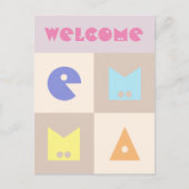 4文字のかわいい女の子の名前のカードおめでとうございます ポストカード (正面)