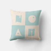 4文字のベビー名ベージュティール（緑がかった色）子供部屋 クッション (裏面)