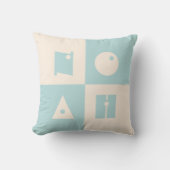 4文字のベビー名ベージュティール（緑がかった色）子供部屋 クッション (正面)