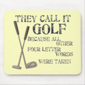 4文字の単語 マウスパッド (正面)