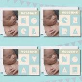 4文字の名前の男の赤ちゃん誕生のお知らせ サンキューカード