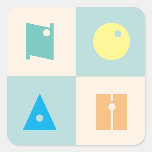 4文字の男の赤ちゃん名noahステッカーシート スクエアシール (正面)