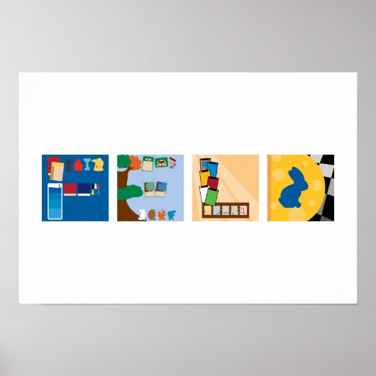 4文字ネームボードゲームアルファベットポスター ポスター (正面)