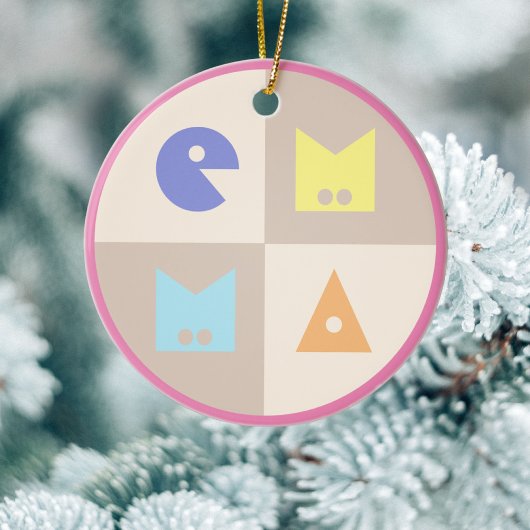 4文字新生児誕生女の子の名前子供部屋の装飾 セラミックオーナメント