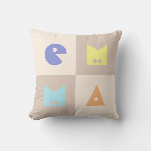 4文字新生児誕生女の子の名前子供部屋 クッション (正面)