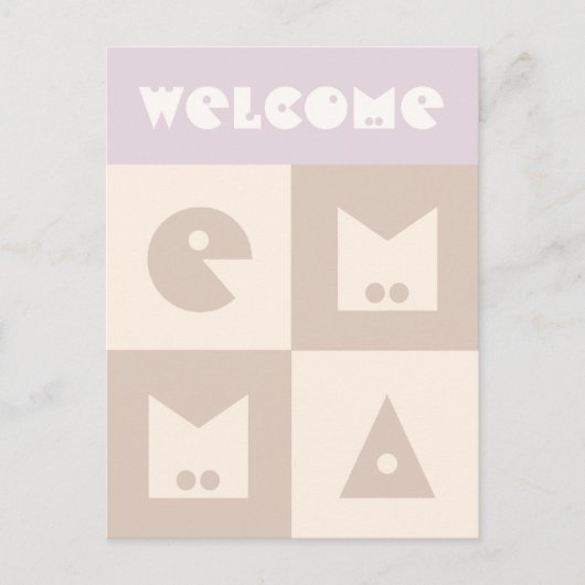 4文字生まれたばかりのの女の子の名前のお祝い ポストカード (正面)