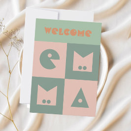 4文字生まれたばかりの赤ん坊の女の子の名前のお祝い サンキューカード