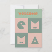 4文字生まれたばかりの赤ん坊の女の子の名前のお祝い サンキューカード (正面)