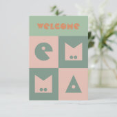 4文字生まれたばかりの赤ん坊の女の子の名前のお祝い サンキューカード (スタンド正面)