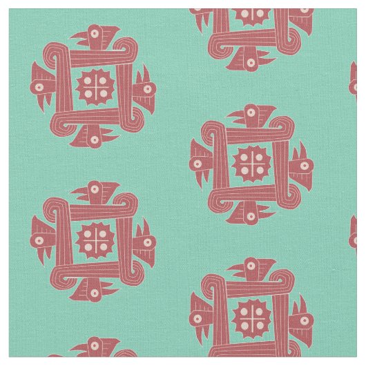 4方向鳥 ファブリック (クローズアップ)