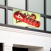 4日に一緒に行ってくれないか 横断幕 (ビルの外側)