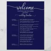 4日の結婚旅程タイムラインネイビーブルーシルバー (正面)