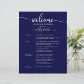 4日の結婚旅程タイムラインネイビーブルーシルバー (スタンド正面)