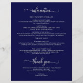 4日の結婚旅程タイムラインネイビーブルーシルバー (裏面)