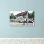 4日の鉄道駅の外景 キャンバスプリント (インサイチュ (ウッドフロア))