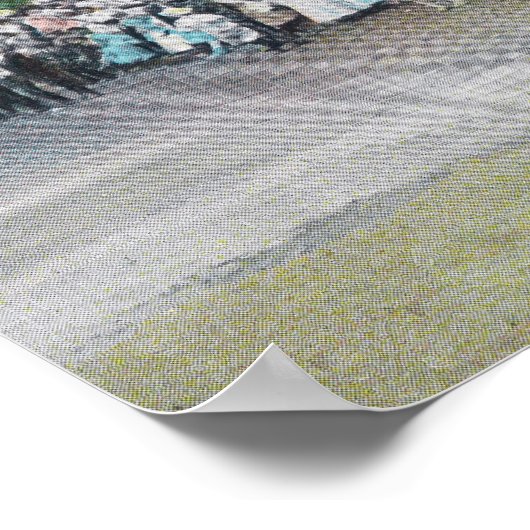 4日の鉄道駅の外景 ポスター (角)