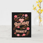 4日は私の誕生日独立日フローラ カード (黄色い花)