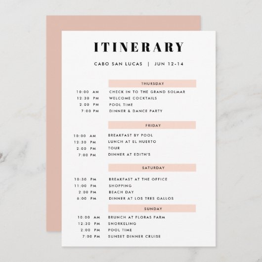 4日シンプル赤面日程招待状 招待状 (正面/裏面)