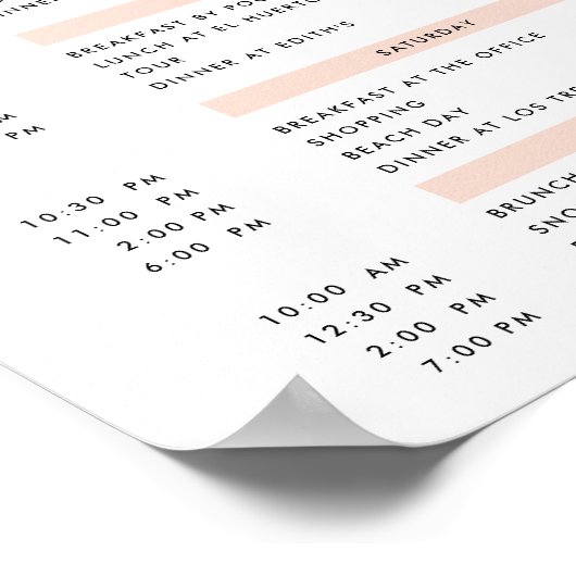 4日シンプル赤面日程 ポスター (角)