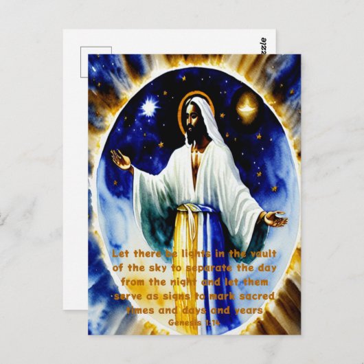 4日目の黒人クリスチャン・アートのはがき ポストカード (正面/裏面)