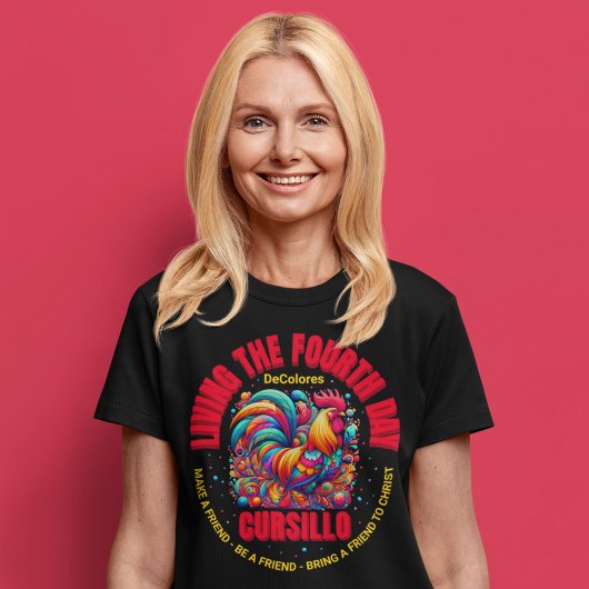 4日目カーシロ・デコロレスのルースターを生きる Tシャツ