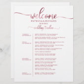 4日結婚の週末の旅程シックなタイムライン (正面/裏面)