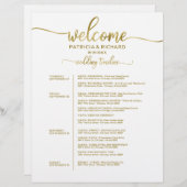 4日結婚の週末の旅程シックなタイムライン (正面/裏面)