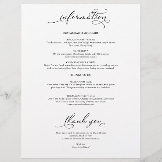 4日結婚の週末の日程スクリプエレガントト (裏面)