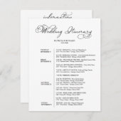 4日間のウェディングウィークエンドの行程 エレガントなスクリプト 招待状 (正面/裏面)