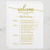 4日間のベビーシャワー行程 ゴールドタイムライン (正面/裏面)